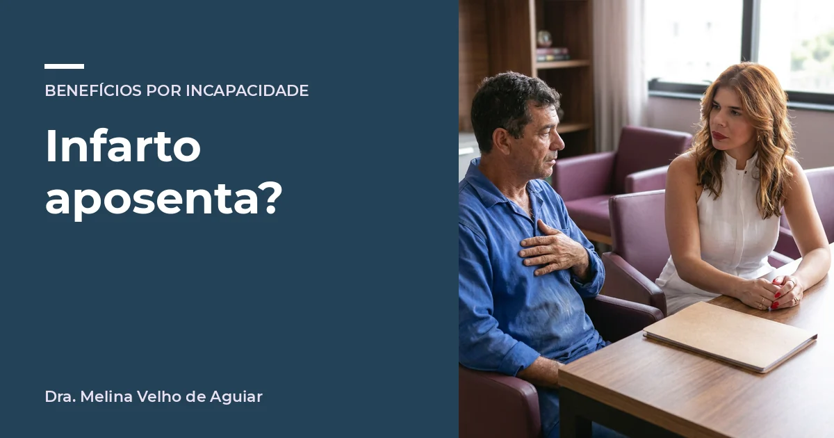 Infarto aposenta?. A advogada Melina Velho de Aguiar com um trabalhador de uns 55 anos depois do infarto.