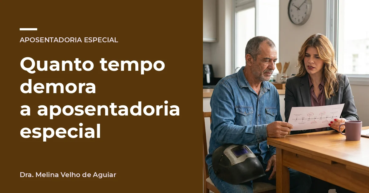 Quanto tempo demora a aposentadoria especial. A advogada Melina Velho de Aguiar com um soldador de uns 53 anos, esperando a resposta do INSS.